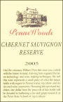 Penns Woods Winery Reserve Cabernet Sauvignon 2005 Front Label