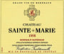 Chateau Sainte Marie Bordeaux Superieur Rouge 1998  Front Label
