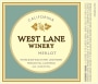 West Lane Winery Merlot 2009  Front Label