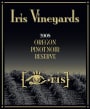 Iris Vineyards Reserve Pinot Noir 2008  Front Label