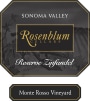 Rosenblum Cellars Monte Rosso Vineyard Reserve Zinfandel 2007 Front Label
