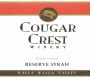 Cougar Crest Estate Reserve Syrah 2011  Front Label