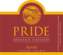 Pride Mountain Vineyards Syrah 2019  Front Label