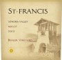 St. Francis Behler Vineyard Merlot 2013  Front Label