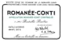 Domaine de la Romanee-Conti Romanee-Conti Grand Cru 2012  Front Label