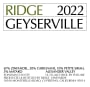 Ridge Geyserville (1.5 Liter Magnum) 2022  Front Label
