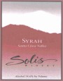 Solis Winery Syrah 2009  Front Label