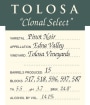 Tolosa Winery Clonal Select Pinot Noir 2014  Front Label
