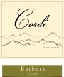 Cordi Winery Barbera 2009  Front Label