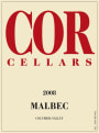 COR Cellars Malbec 2008 Front Label