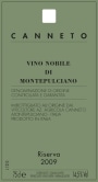 Canneto Vino Nobile di Montepulciano Riserva 2009 Front Label