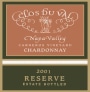 Clos du Val Reserve Chardonnay 2001  Front Label