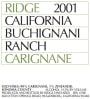 Ridge Buchignani Ranch Carignane 2001  Front Label