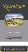 Rosenblum Cellars Snows Lake Vineyard Zinfandel 2007  Front Label