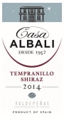 Casa Albali Valdepenas Tempranillo Shiraz 2014 Front Label