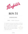 Penfolds Bin 51 Riesling 2010  Front Label
