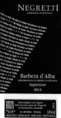Negretti Barbera d'Alba Superiore 2013 Front Label