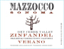 Mazzocco Verano Zinfandel 2014  Front Label