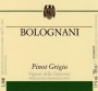 Bolognani Trentino Pinot Grigio 2016  Front Label