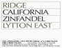 Ridge Lytton Estate Zinfandel 2004  Front Label
