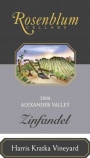 Rosenblum Cellars Harris Kratka Vineyard Zinfandel 2006  Front Label