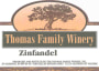 The Thomas Family Winery Zinfandel 2002 Front Label