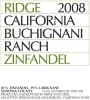 Ridge Buchignani Ranch Zinfandel 2008 Front Label