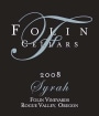 Folin Cellars Syrah 2008  Front Label