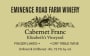 Eminence Road Farm Winery Elizabeth's Vineyard Cabernet Franc 2014 Front Label