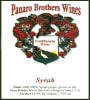 Panaro Brothers Winery Syrah 2010  Front Label