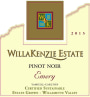 WillaKenzie Estate Emery Pinot Noir 2015  Front Label