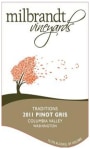 Milbrandt Traditions Pinot Gris 2011  Front Label