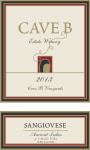 Cave B Estate Winery Sangiovese 2013 Front Label