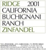 Ridge Buchignani Ranch Zinfandel 2001  Front Label
