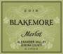 Blakemore Merlot 2015  Front Label