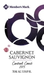 Member's Mark Central Coast Cabernet Sauvignon 2015  Front Label