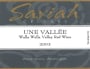 Saviah Une Vallee Red 2003 Front Label