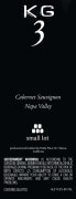 KG3 Cabernet Sauvignon 2018  Front Label