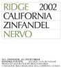 Ridge Nervo Zinfandel 2002  Front Label