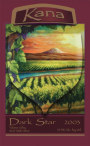 Kana Winery Dark Star 2003 Front Label