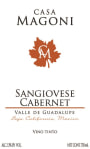 Casa Magoni Valle de Guadalupe Sangiovese Cabernet 2019  Front Label