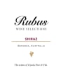 Rubus Shiraz 2015  Front Label