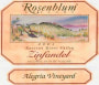 Rosenblum Cellars Alegria Vineyard Zinfandel 2001  Front Label