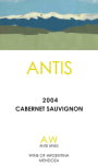 Antis Wines Cabernet Sauvignon 2004  Front Label