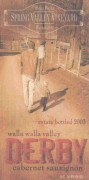 Spring Valley 'Derby' Cabernet Sauvignon 2003  Front Label