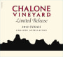 Chalone Limited Release Syrah 2012 Front Label