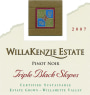 WillaKenzie Estate Triple Black Slopes Pinot Noir 2007 Front Label