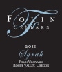 Folin Cellars Syrah 2011  Front Label