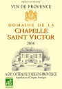 Domaine de la Chapelle Saint Victor Coteaux d'Aix-en-Provence 2016  Front Label