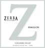 Zerba Cellars Semillon 2014  Front Label